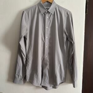+J Uniqlo by Jil Sander Gray Button Down Shirt Men's Size Small